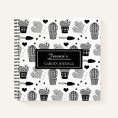 Elegant Cactus Pattern Personalized Garden Journal Notitieboek (Voorkant)
