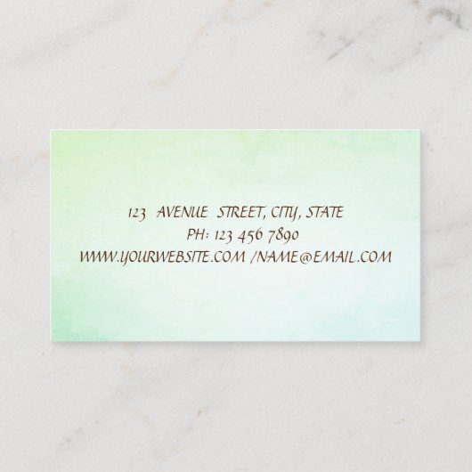 Elegant Cactus Succulent Green Florist Visitekaartje (Achterkant)