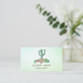 Elegant Cactus Succulent Green Florist Visitekaartje (Staand voorkant)
