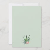 Elegant Cactus Succulent Greenery Floral Wedding Kaart (Achterkant)