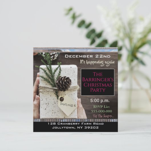 Elegant cadeau Ik hoop dat je naar het kerstfeest  Kaart (Staand voorkant)