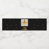 Elegant cadeau met gouden lint en polka stippen waterfles etiket (Enkel label)