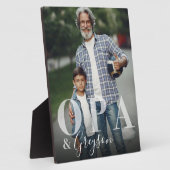 Elegant cadeau voor OPA & kleinkind Foto Keepsake Fotoplaat (Zijkant)