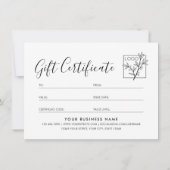 Elegant cadeaubon aangepast logo script zwart (Achterkant)