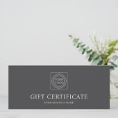 Elegant cadeaubon met eigen logo Lichtgrijs (Staand voorkant)