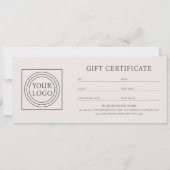Elegant cadeaubon met eigen logo Lichtgrijs (Achterkant)