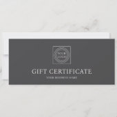 Elegant cadeaubon met eigen logo Lichtgrijs (Voorkant)