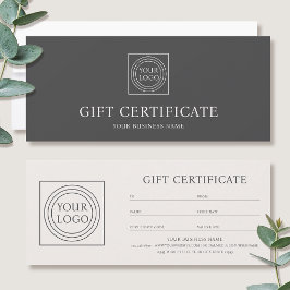 Elegant cadeaubon met eigen logo Lichtgrijs