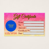 Elegant cadeaubon visitekaartje (Voorkant)
