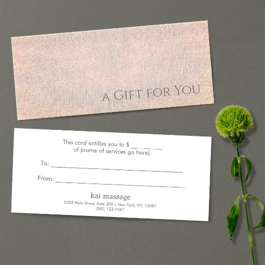 Elegant cadeaubon voor vakantie