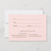 elegant cadeaucertificaat (Achterkant)