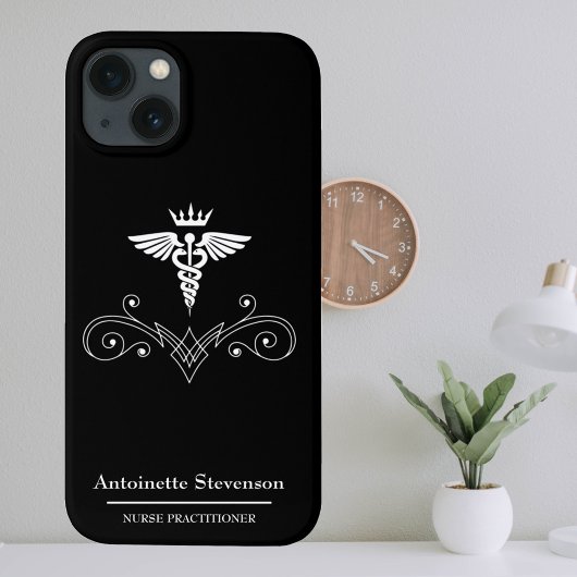 Elegant Caduceus Nurse Practitioner Case-Mate iPhone Case