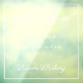 Elegant Cafe Bakery Boutique Winkel Open Uren Raamsticker (Vel 3)