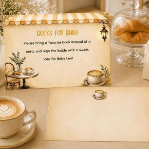 Elegant Café Bébé Baby Shower Franse Bistro Beige Informatiekaartje