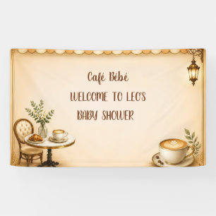 Elegant Café Bébé Baby Shower Franse Bistro Beige Spandoek
