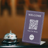 Elegant Cafe Restaurant Menu QR Code Business Logo Reclamebord Met Voetstuk