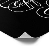 Elegant cafebalk — wit script | Horizontale tabel Poster (Hoek)