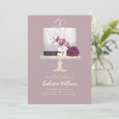 elegant cake 50e verjaardag uitnodiging (Staand voorkant)
