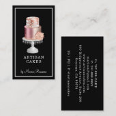 Elegant Cake Baker Pastry Chef Black Visitekaartje (Voorkant / Achterkant)