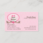 Elegant Cake Bakery Damask Visitekaartje (Achterkant)