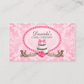 Elegant Cake Bakery Damask Visitekaartje (Voorkant)