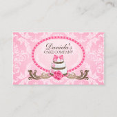 Elegant Cake Bakery Damask Visitekaartje (Voorkant)