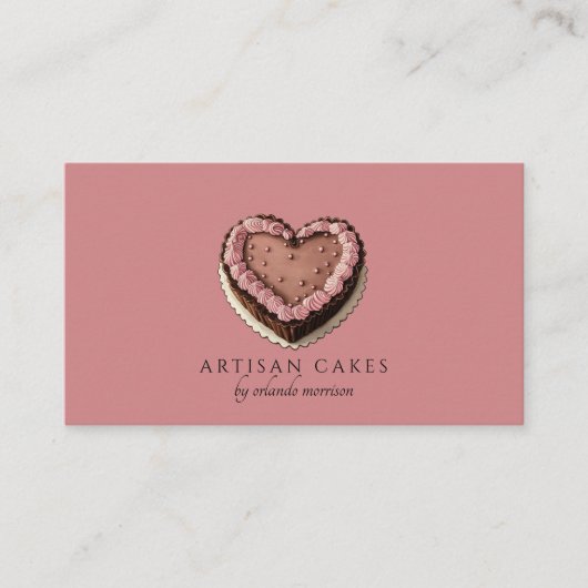 Elegant Cake Bakery Dusty Blush Pink Visitekaartje (Voorkant)