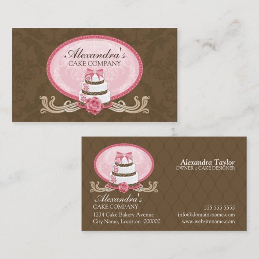 Elegant Cake Bakery Visitekaartje (Voorkant / Achterkant)