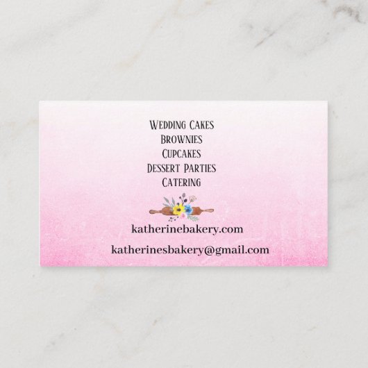 Elegant Cake Bakery Visitekaartjes (Achterkant)