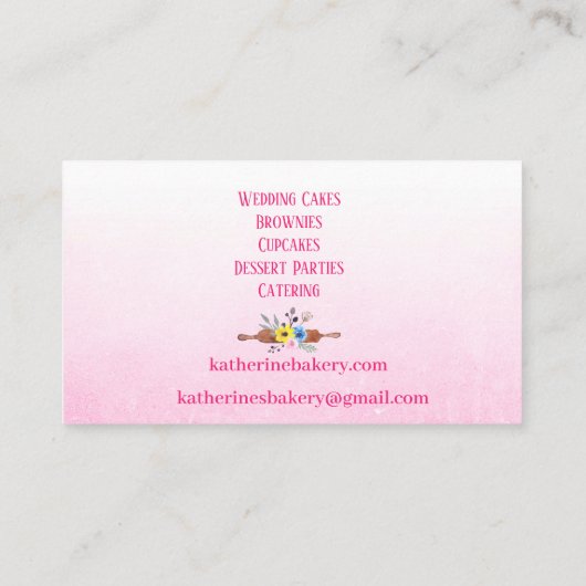 Elegant Cake Bakery Visitekaartjes (Achterkant)