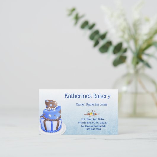 Elegant Cake Bakery Visitekaartjes (Staand voorkant)