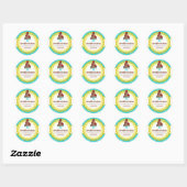 Elegant Cake Bakkerij Damask Gele Scallop Seals Ronde Sticker (Vel)