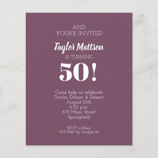 Elegant Cake Birthday Party (Achterkant)