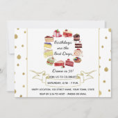 Elegant Cake Birthday Uitnodiging (Voorkant)