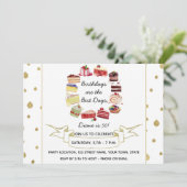 Elegant Cake Birthday Uitnodiging (Staand voorkant)