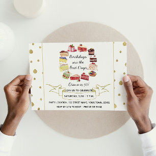 Elegant Cake Birthday Uitnodiging