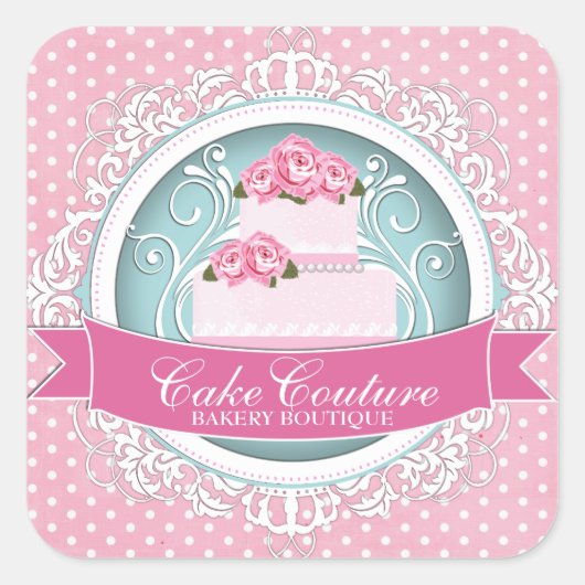Elegant Cake Box Stickers (Voorkant)