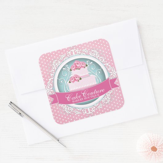 Elegant Cake Box Stickers (Envelop)
