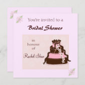 Elegant Cake Bridal Shower Invitation Kaart (Voorkant / Achterkant)
