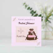 Elegant Cake Bridal Shower Invitation Kaart (Staand voorkant)