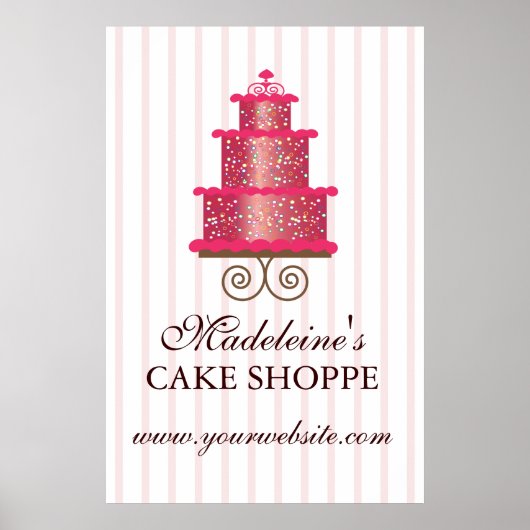 Elegant Cake Custom Bakery Business Poster (Voorkant)