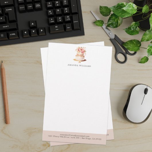 Elegant Cake Custom Letterhead Briefpapier