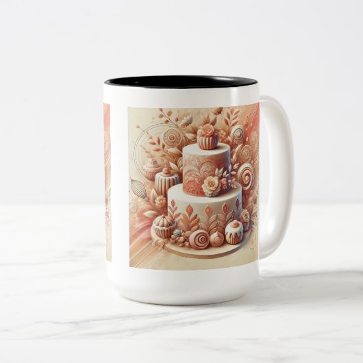 Elegant Cake Designer Tweekleurige Koffiemok (Voorkant rechts)