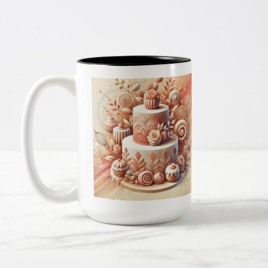 Elegant Cake Designer Tweekleurige Koffiemok (Links)