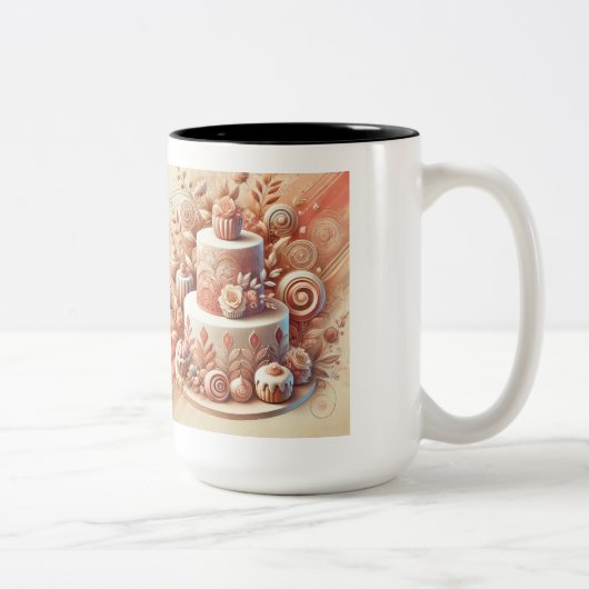 Elegant Cake Designer Tweekleurige Koffiemok (Rechts)