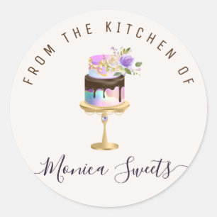 Elegant cake-etiket ronde sticker