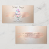 Elegant Cake Flower Roos Gouden Brush Stroke Bakke Visitekaartje (Voorkant / Achterkant)