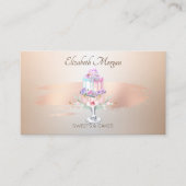 Elegant Cake Flower Roos Gouden Brush Stroke Bakke Visitekaartje (Voorkant)