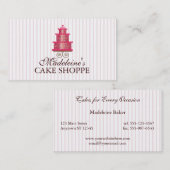 Elegant Cake in Roze Visitekaartje Aangepaste Bakk (Voorkant / Achterkant)