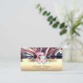 Elegant Cake Mixer Flower Bakery Gold Abstract Visitekaartje (Staand voorkant)